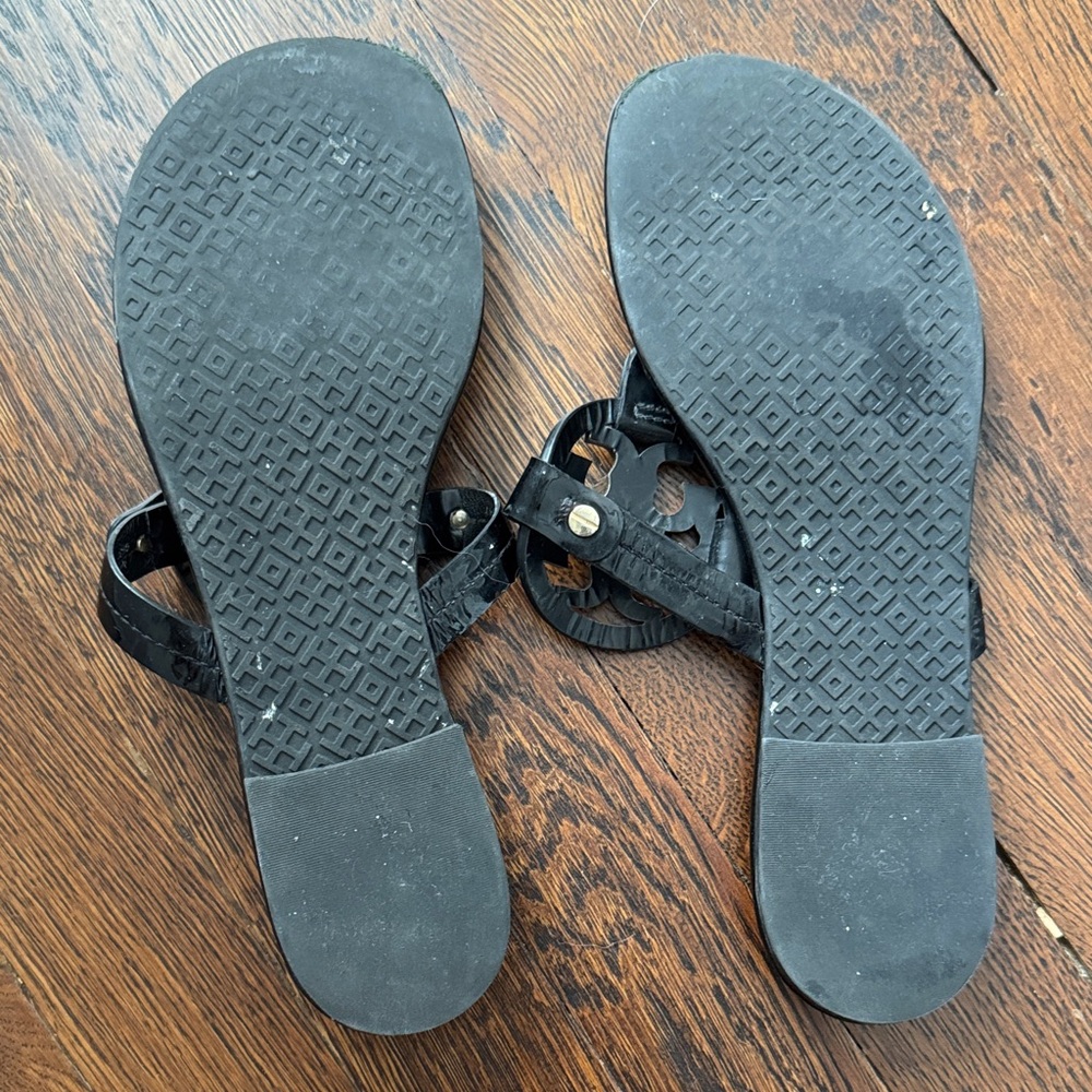 Tory Burch Black Logo Sandals - Picture 10 of 10
